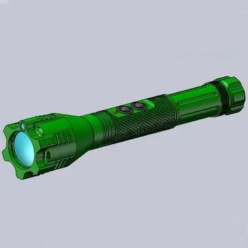 Iluminador de LED verde com feixe paralelo de mão com ponteiro laser verde para iluminação de área escura